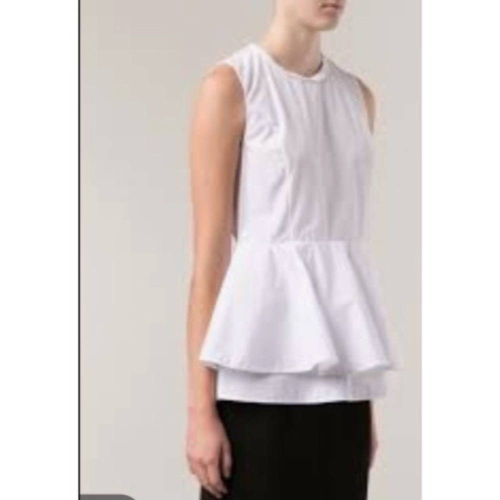 Marni white layered peplum sleeveless top 38